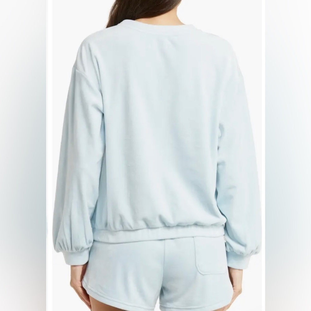 UGG Shanara Stretch Velour Top in Pool Blue XS 575 - Picture 3 of 10